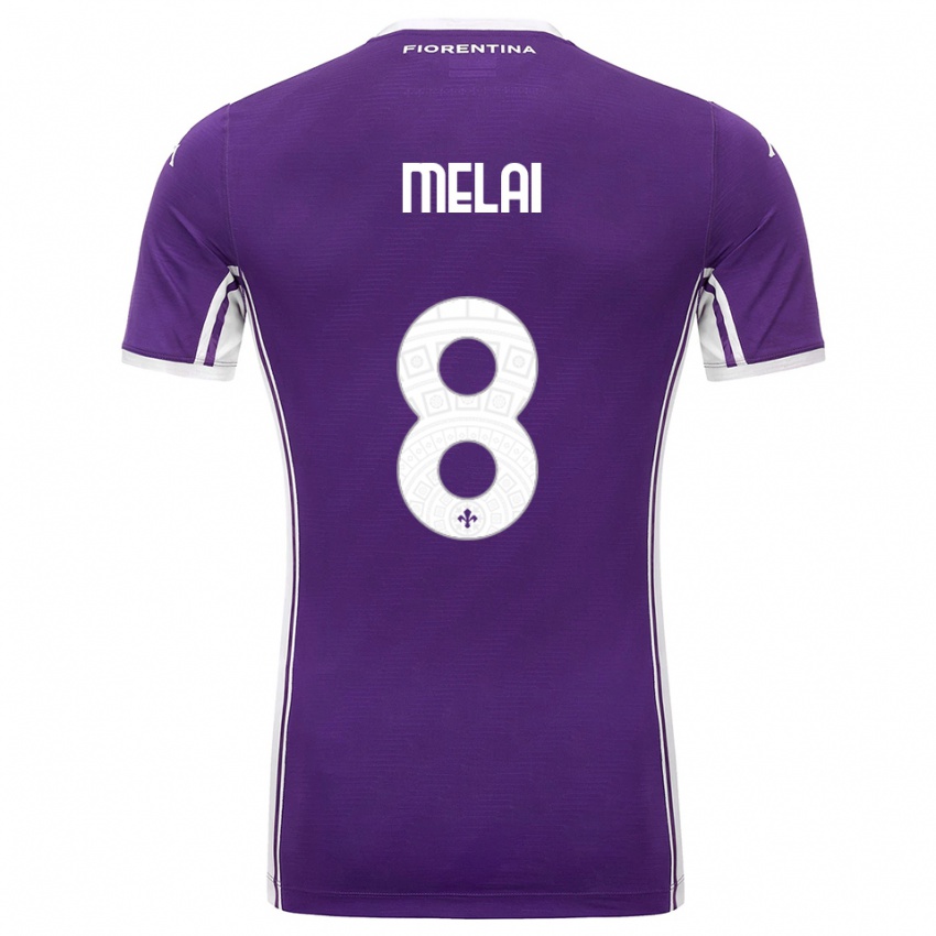 ילדים Christian Melai #8 סגול לבן ג'רזי ביתית 2025/26 חולצה קצרה