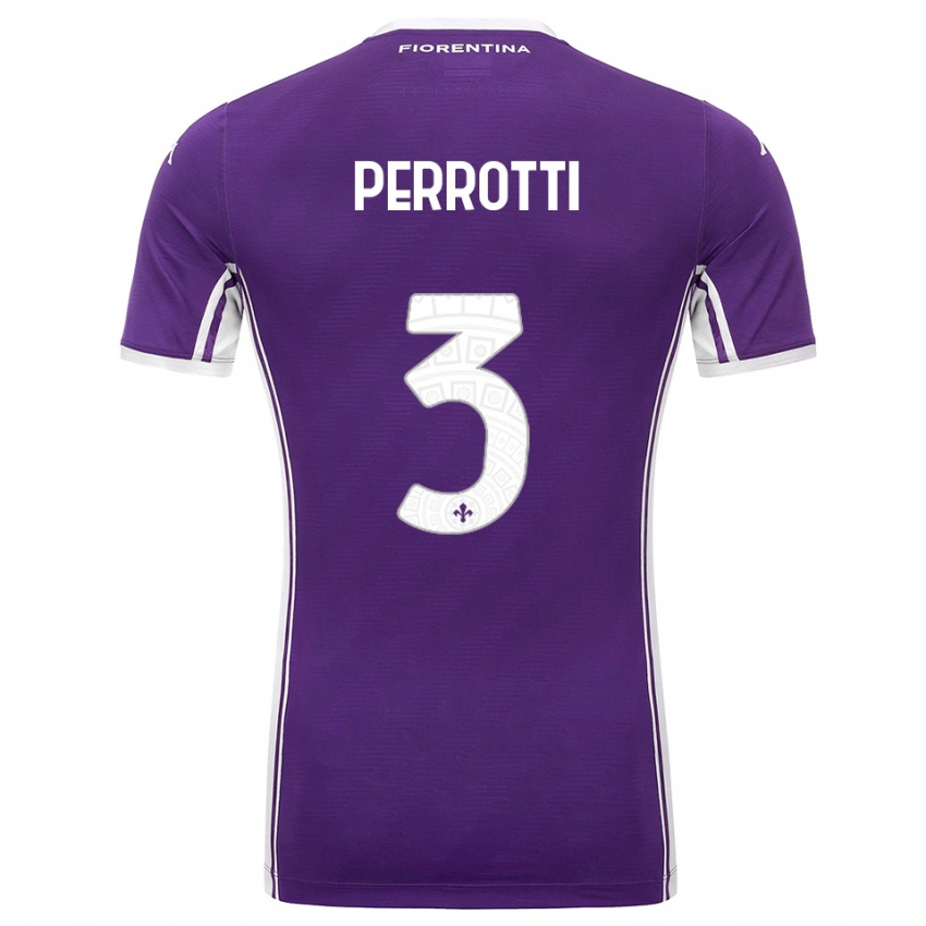 ילדים Alessandro Perrotti #3 סגול לבן ג'רזי ביתית 2025/26 חולצה קצרה