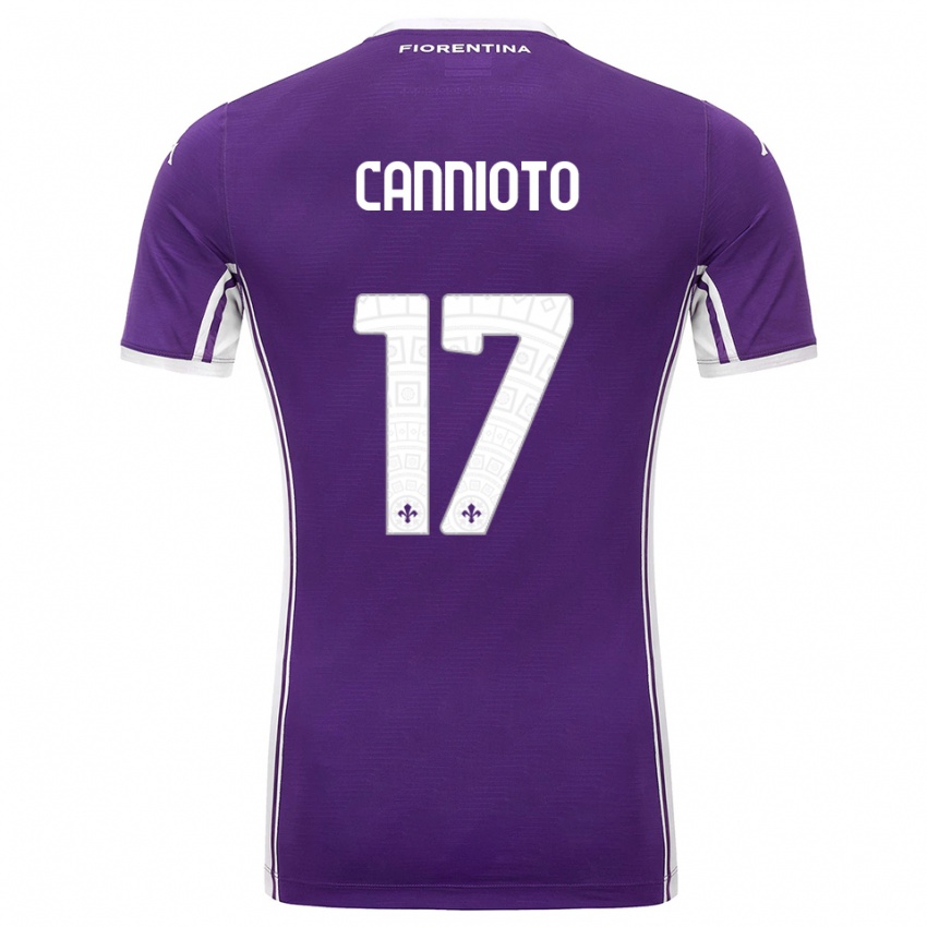 ילדים Andrea Cannioto #17 סגול לבן ג'רזי ביתית 2025/26 חולצה קצרה