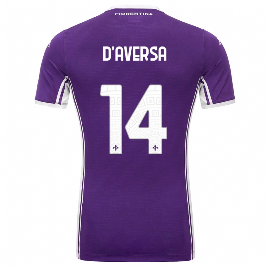 ילדים סימון ד'אוורסה #14 סגול לבן ג'רזי ביתית 2025/26 חולצה קצרה