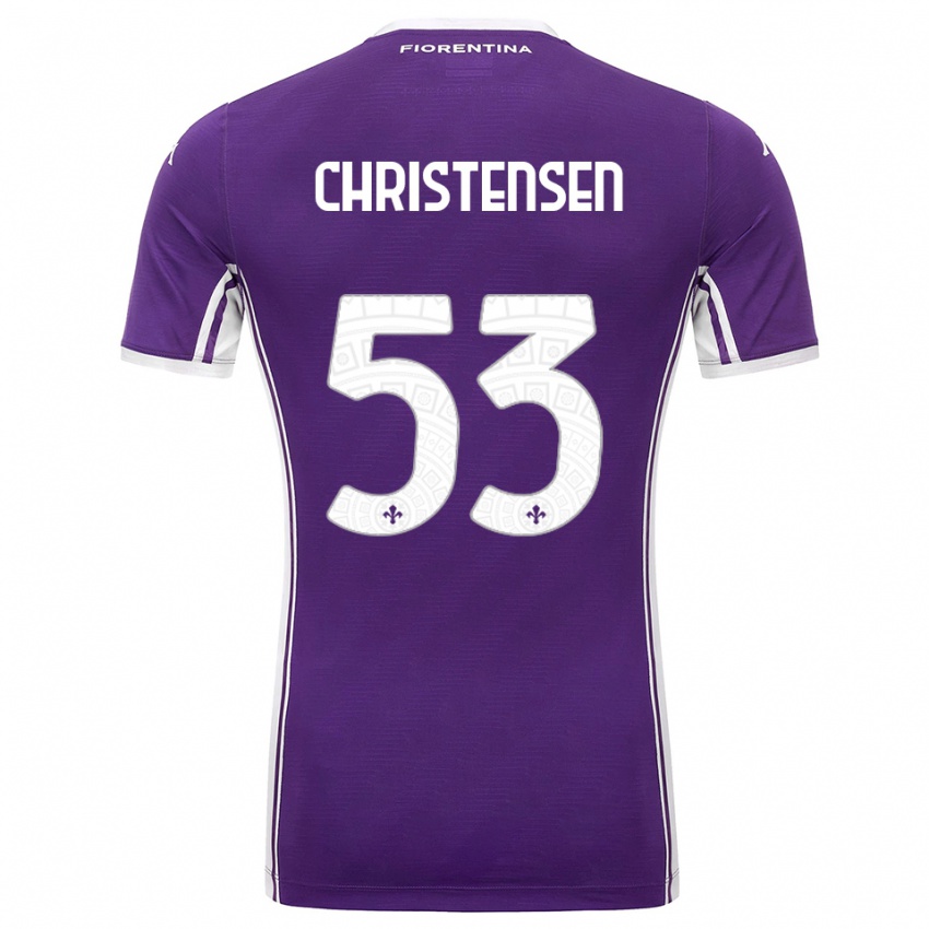 ילדים אוליבר כריסטנסן #53 סגול לבן ג'רזי ביתית 2025/26 חולצה קצרה