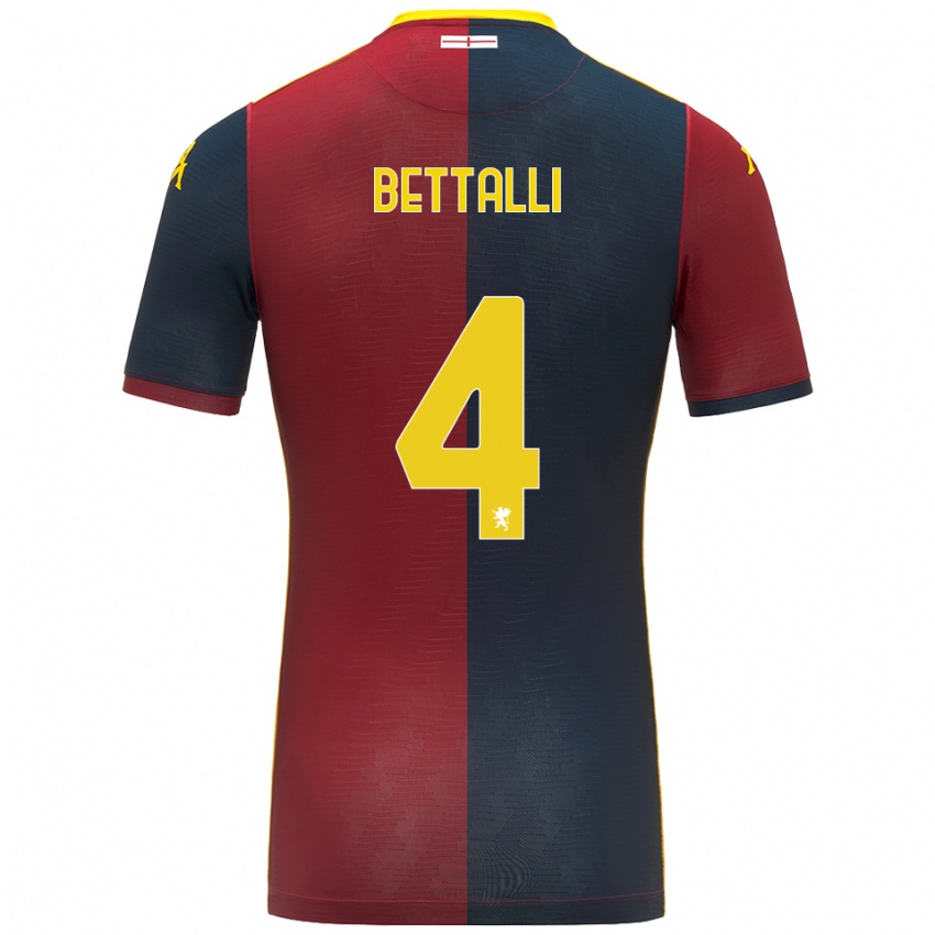 ילדים Giorgia Bettalli #4 אדום כחול מלכותי ג'רזי ביתית 2025/26 חולצה קצרה
