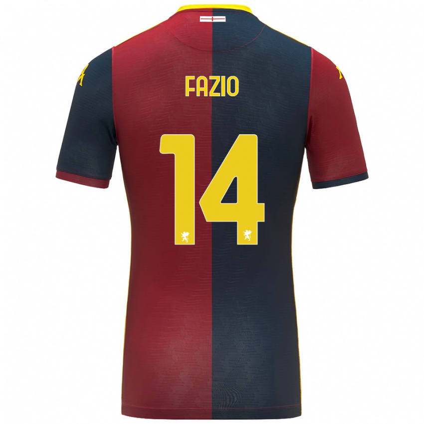 ילדים Tommaso Fazio #14 אדום כחול מלכותי ג'רזי ביתית 2025/26 חולצה קצרה