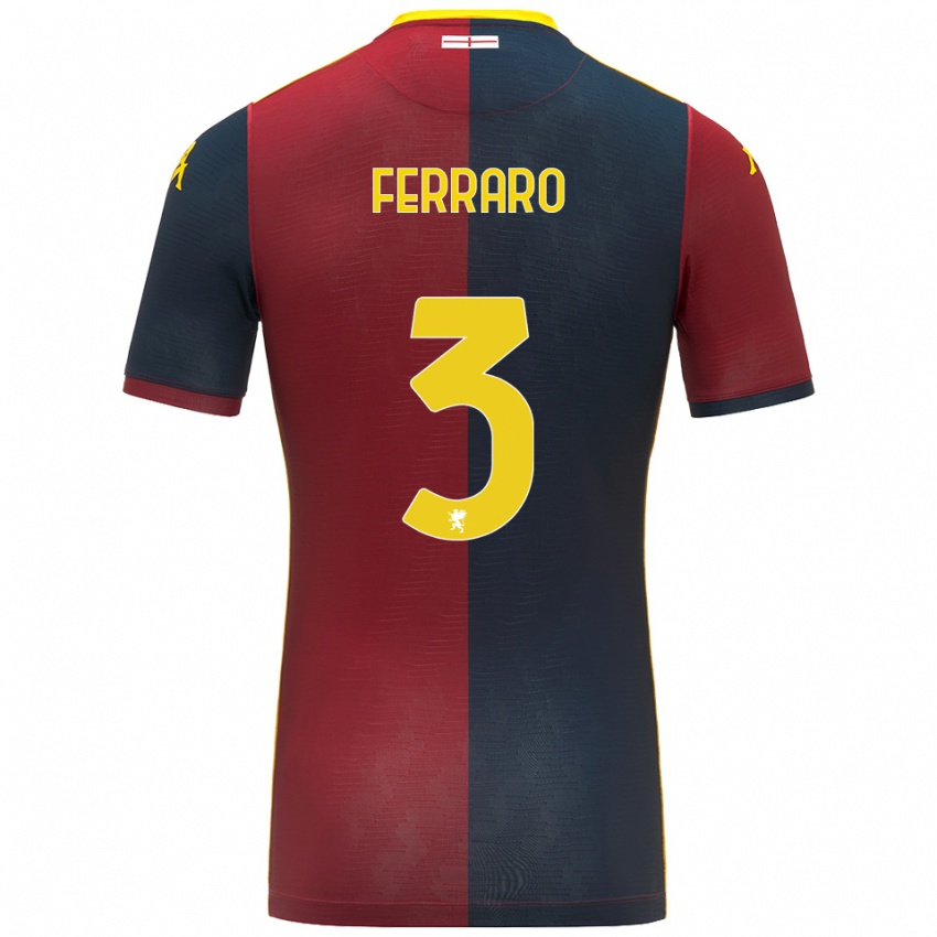 ילדים Marco Ferraro #3 אדום כחול מלכותי ג'רזי ביתית 2025/26 חולצה קצרה