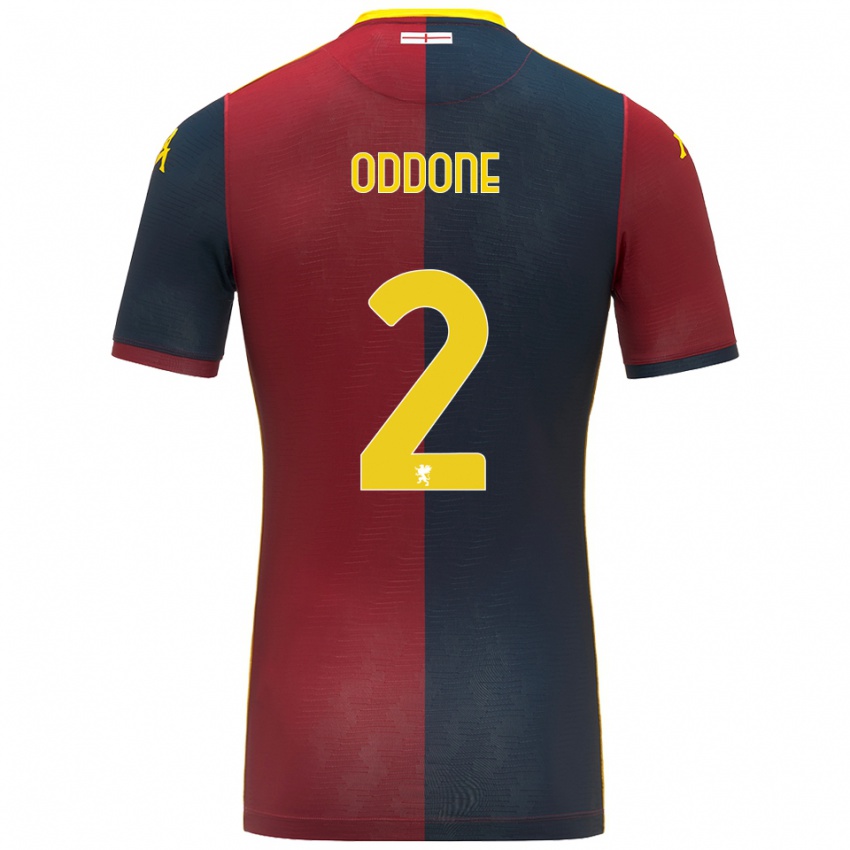 ילדים Riccardo Oddone #2 אדום כחול מלכותי ג'רזי ביתית 2025/26 חולצה קצרה