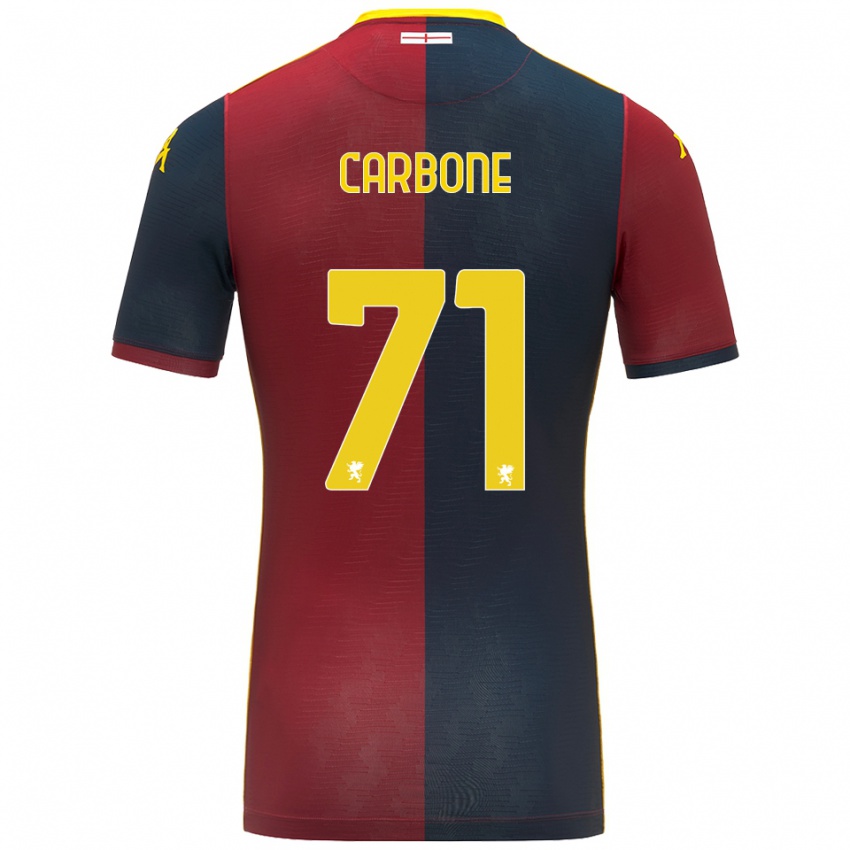 ילדים Filippo Carbone #71 אדום כחול מלכותי ג'רזי ביתית 2025/26 חולצה קצרה