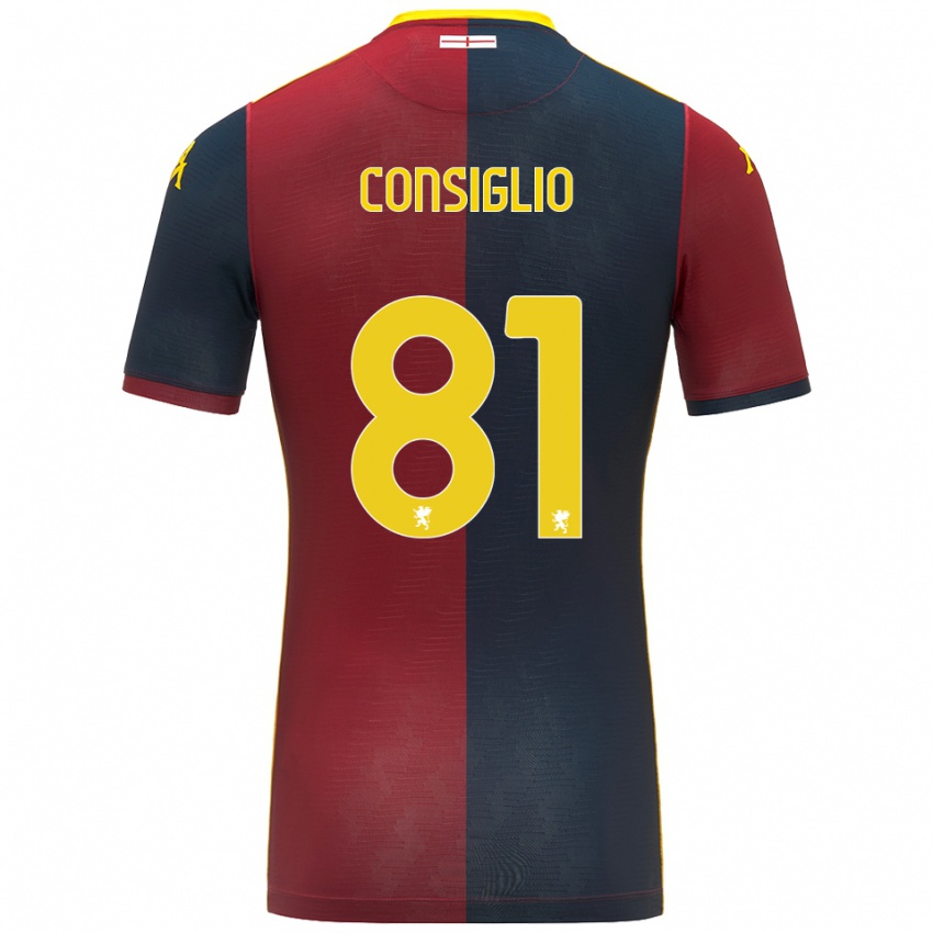 ילדים לאונרדו קונסיליו #81 אדום כחול מלכותי ג'רזי ביתית 2025/26 חולצה קצרה