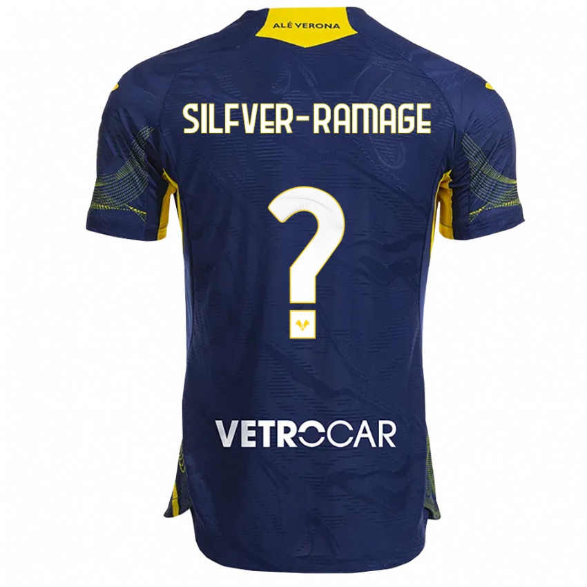 ילדים William Silfver-Ramage #0 נייבי צהוב ג'רזי ביתית 2025/26 חולצה קצרה