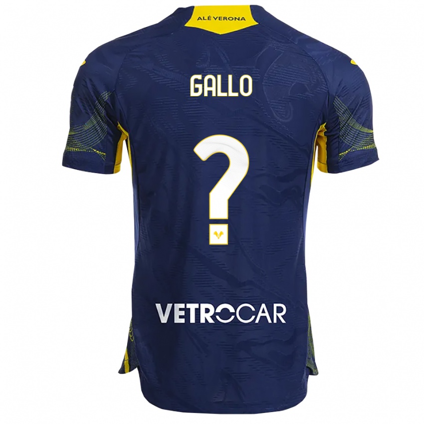 ילדים Alessio Gallo #0 נייבי צהוב ג'רזי ביתית 2025/26 חולצה קצרה