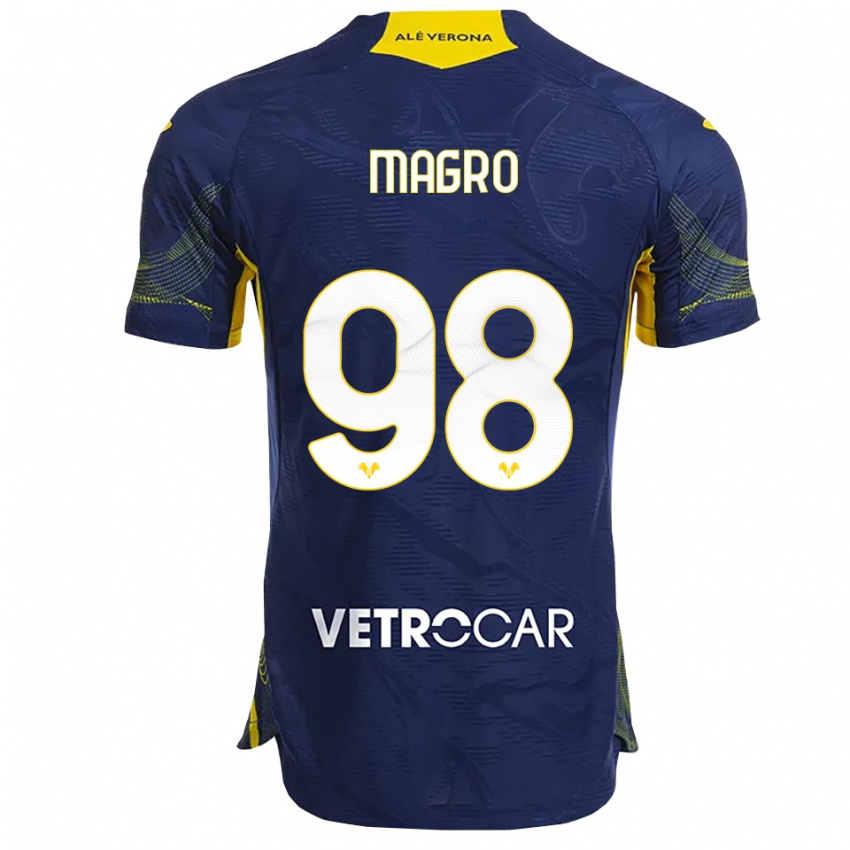 ילדים פדריקו מגרו #98 נייבי צהוב ג'רזי ביתית 2025/26 חולצה קצרה