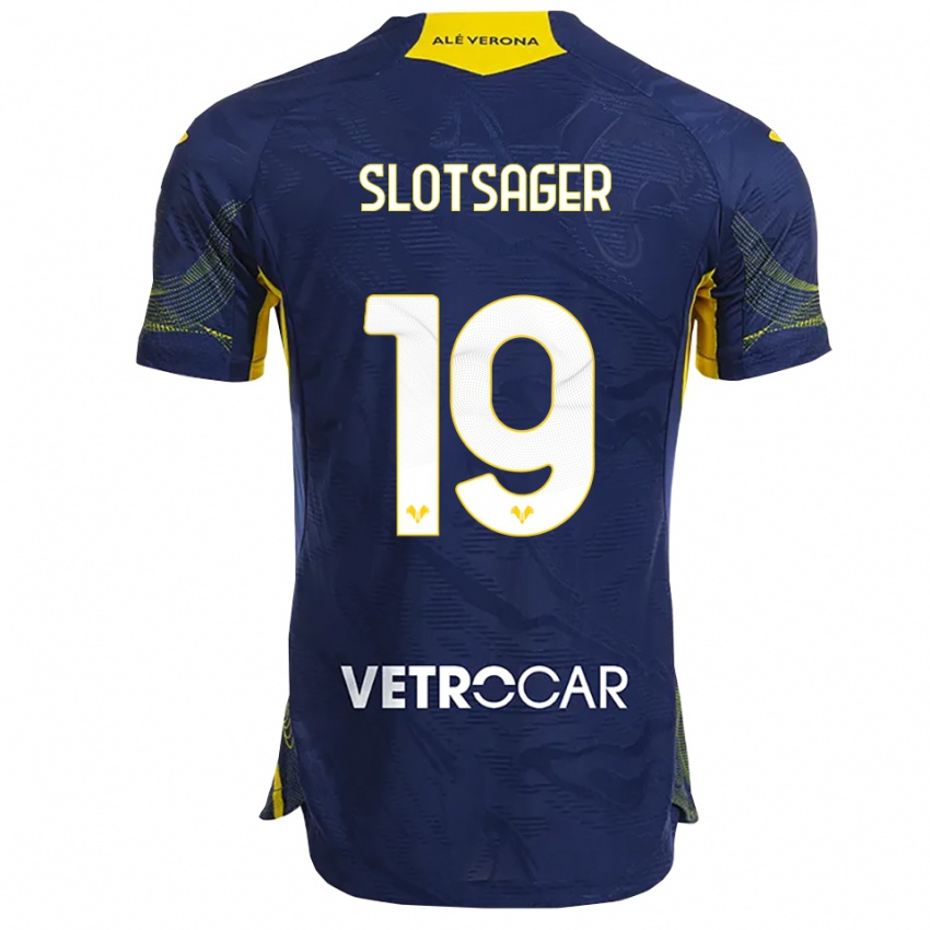 ילדים טוביאס סלוטסגר #19 נייבי צהוב ג'רזי ביתית 2025/26 חולצה קצרה