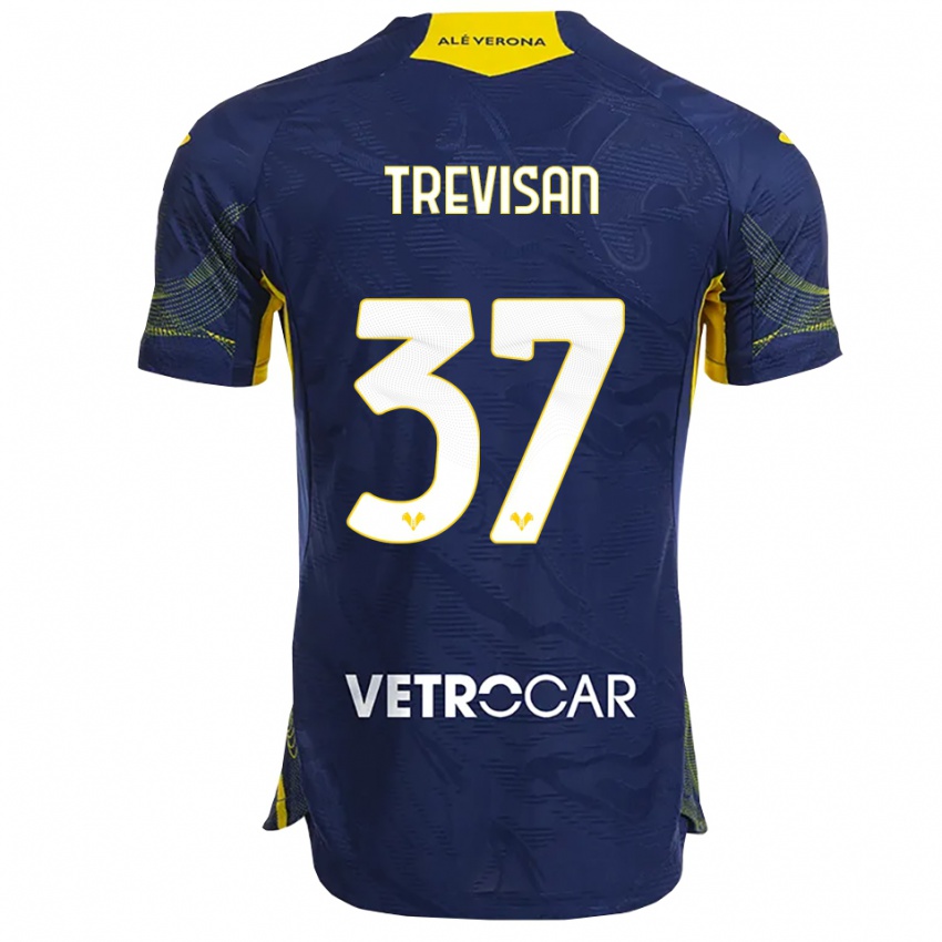 ילדים מייקל טרוויזן #37 נייבי צהוב ג'רזי ביתית 2025/26 חולצה קצרה