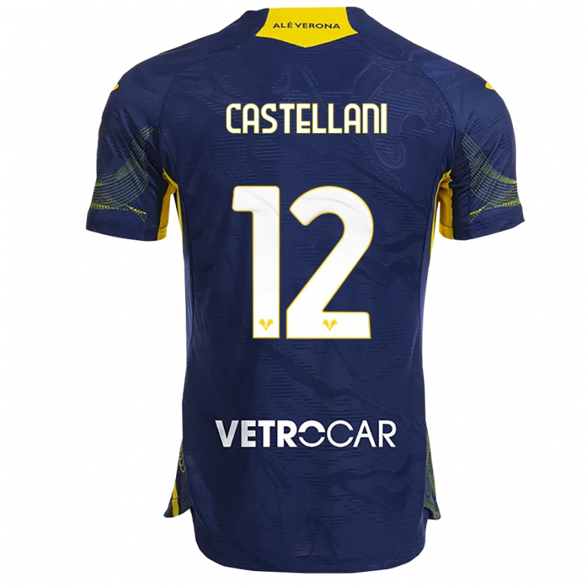 ילדים Zeno Castellani #12 נייבי צהוב ג'רזי ביתית 2025/26 חולצה קצרה