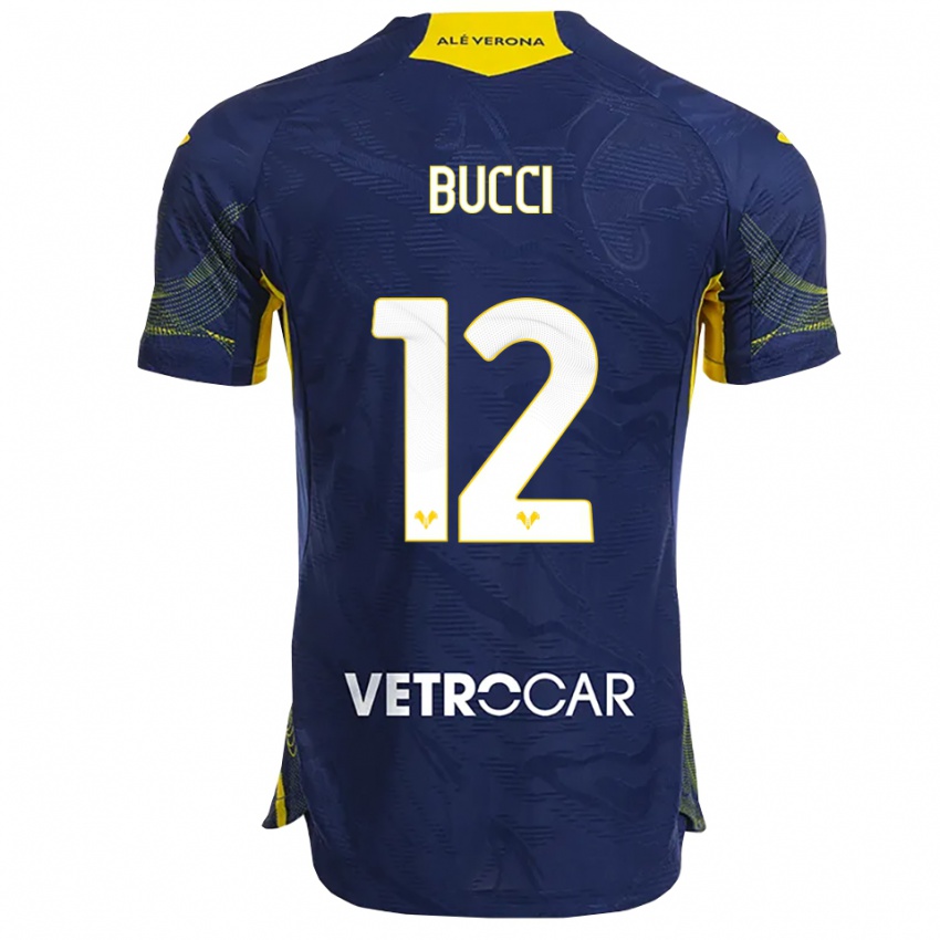 ילדים Irene Bucci #12 נייבי צהוב ג'רזי ביתית 2025/26 חולצה קצרה