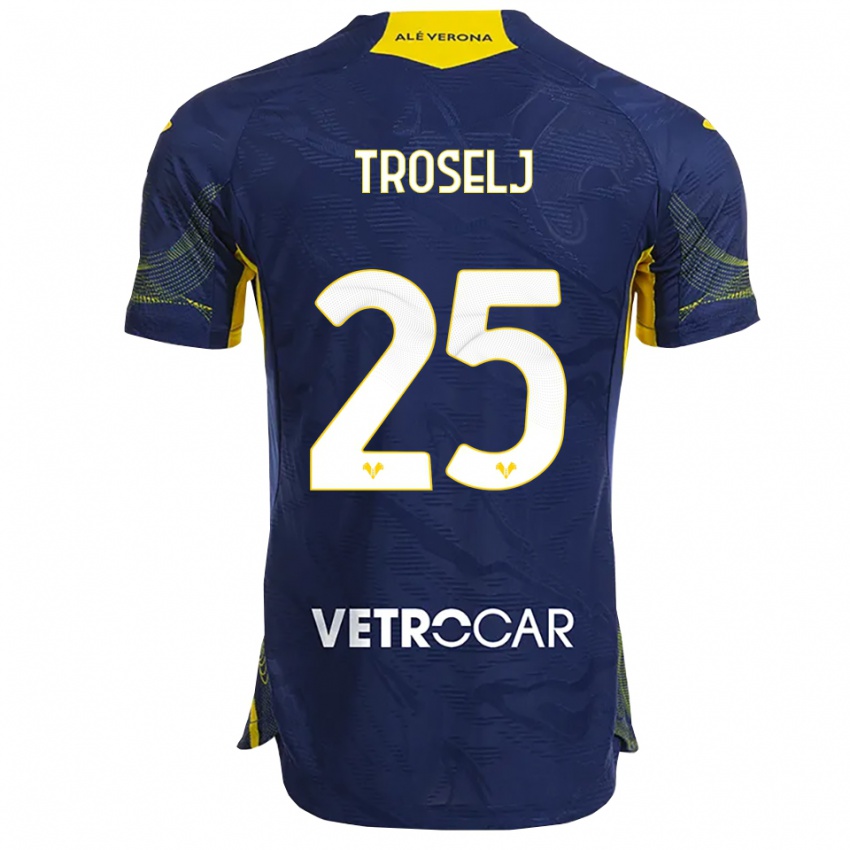 ילדים איתן טרוסלי #25 נייבי צהוב ג'רזי ביתית 2025/26 חולצה קצרה