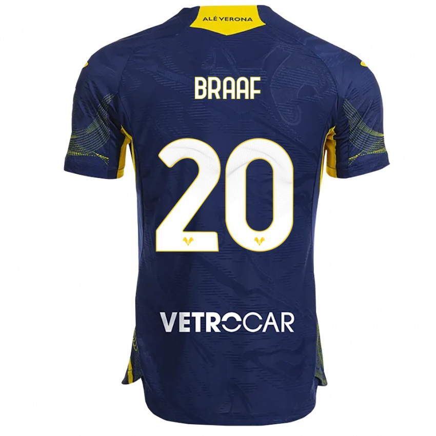 ילדים ג׳יידן ברף #20 נייבי צהוב ג'רזי ביתית 2025/26 חולצה קצרה