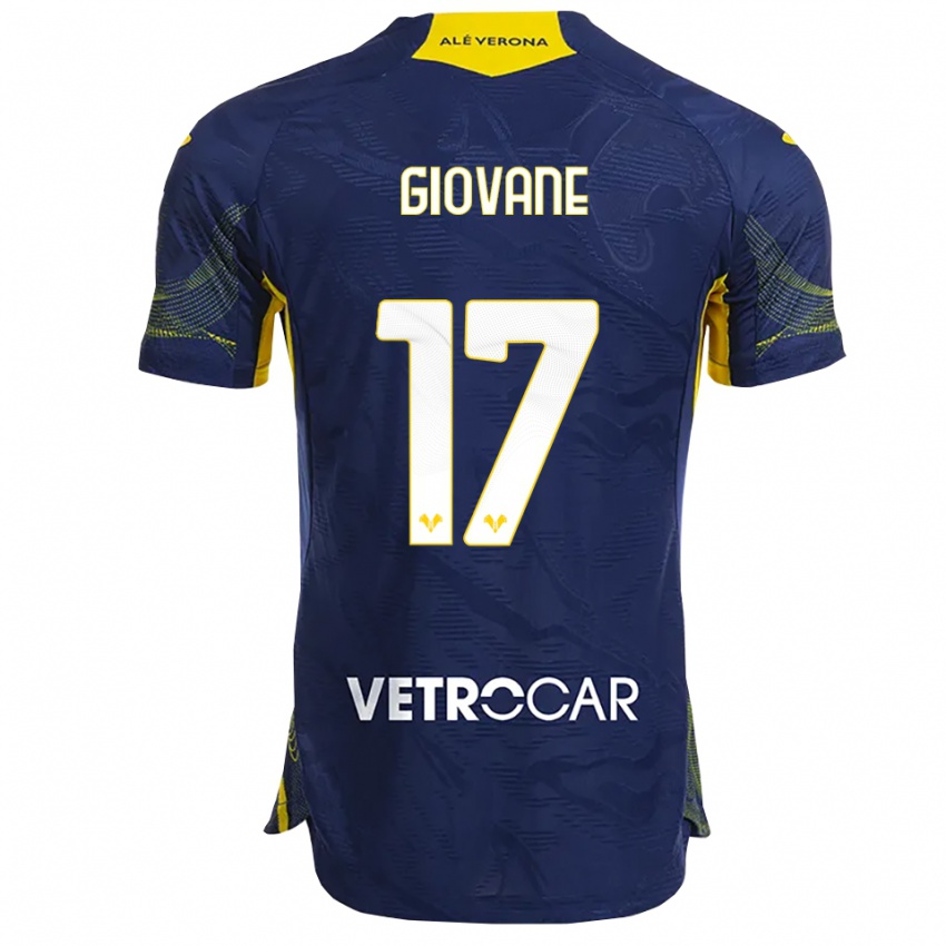 ילדים Giovane #17 נייבי צהוב ג'רזי ביתית 2025/26 חולצה קצרה