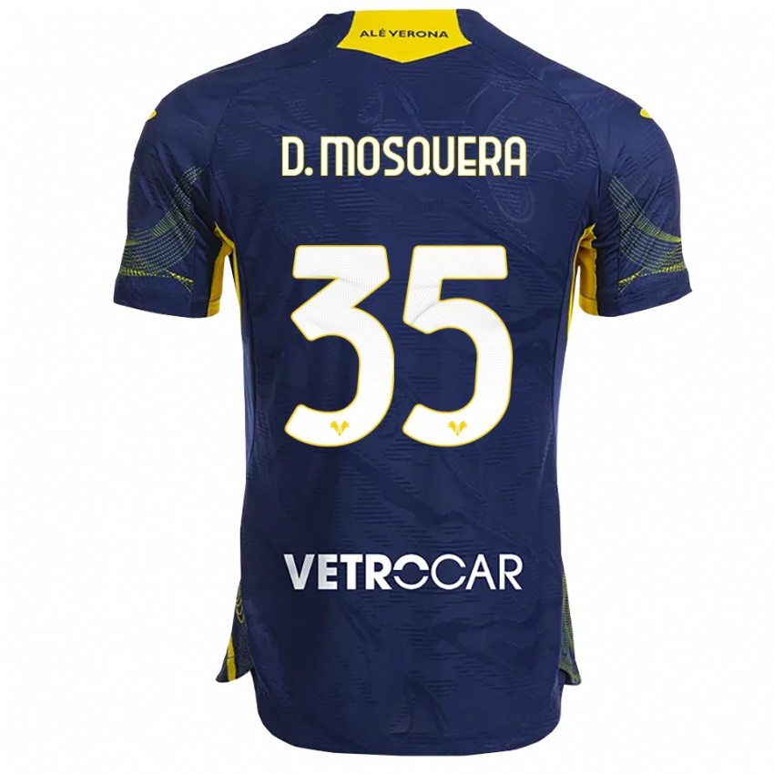 ילדים דניאל מוסקרה #35 נייבי צהוב ג'רזי ביתית 2025/26 חולצה קצרה