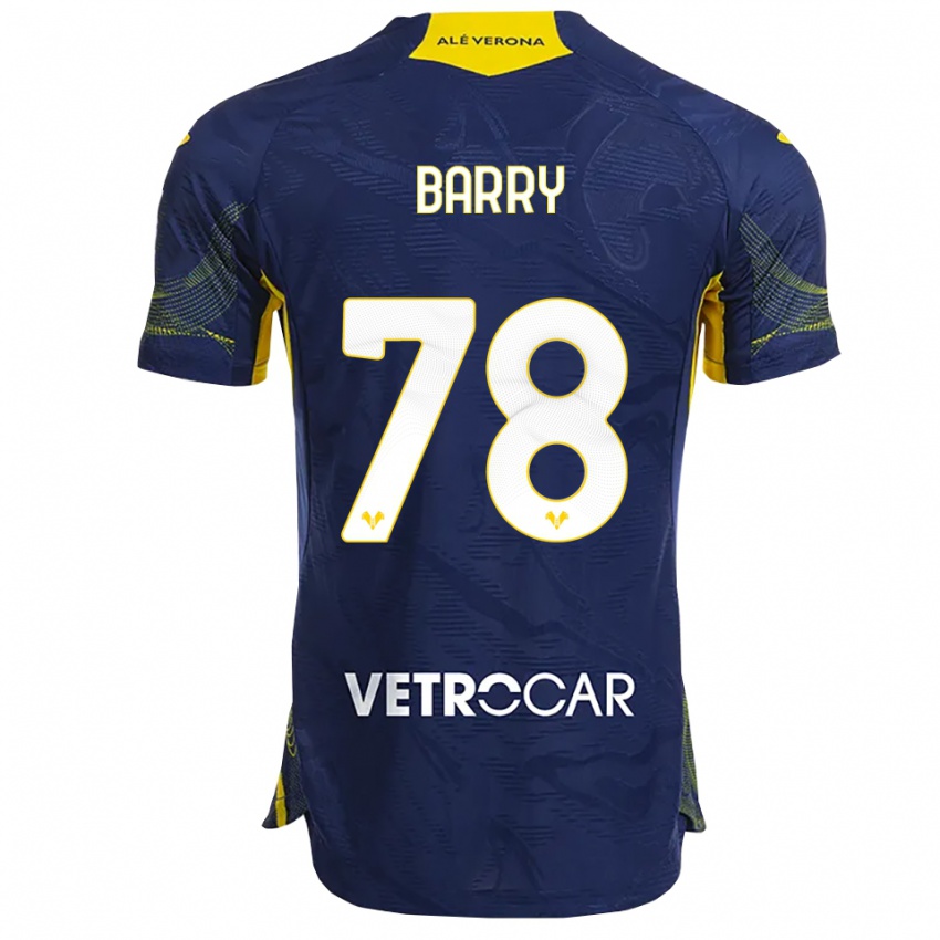 ילדים Oumar Barry #78 נייבי צהוב ג'רזי ביתית 2025/26 חולצה קצרה