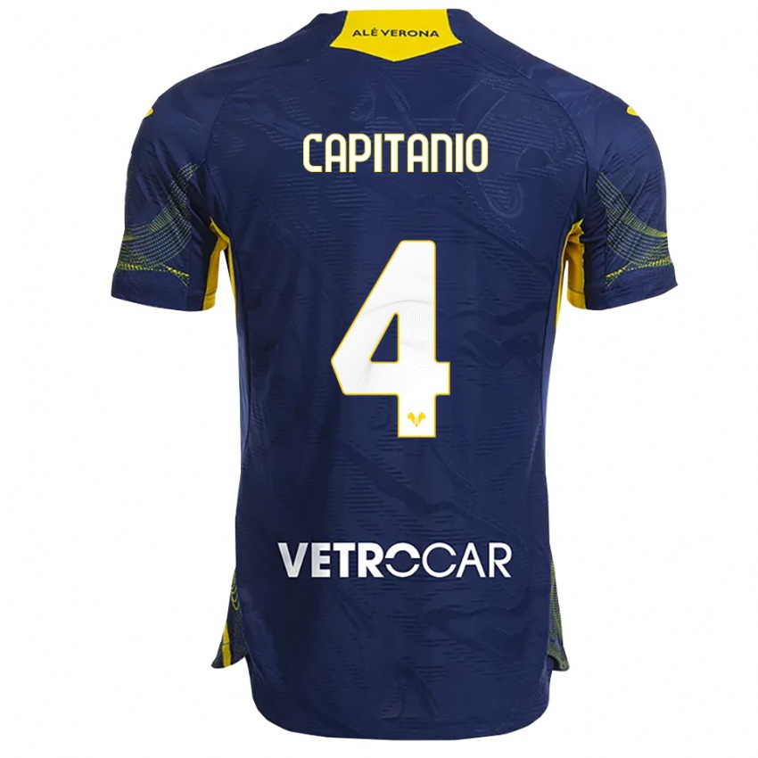 ילדים אלכס קפטניו #4 נייבי צהוב ג'רזי ביתית 2025/26 חולצה קצרה