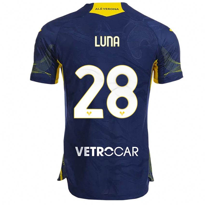 ילדים Agustín Luna #28 נייבי צהוב ג'רזי ביתית 2025/26 חולצה קצרה