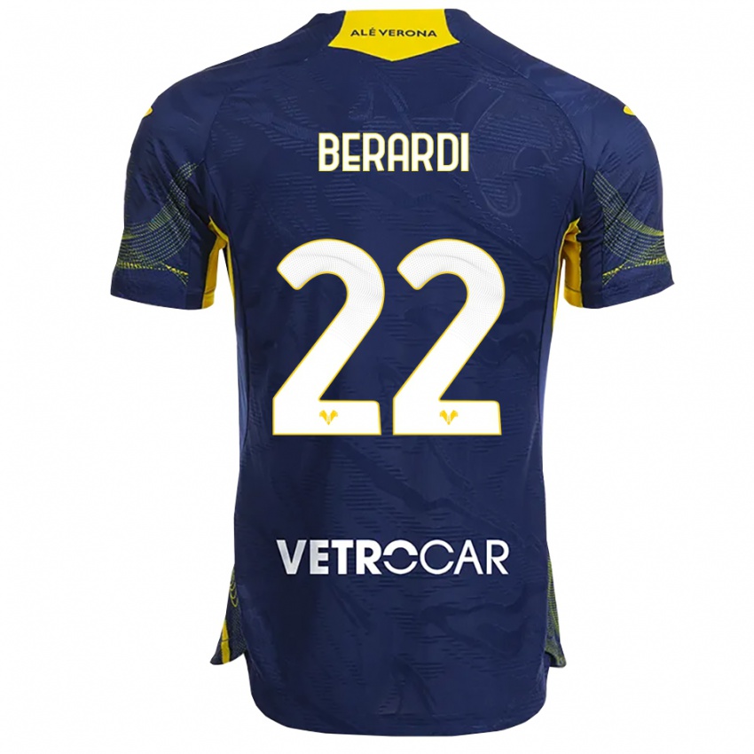 ילדים אלסנדרו ברארדי #22 נייבי צהוב ג'רזי ביתית 2025/26 חולצה קצרה