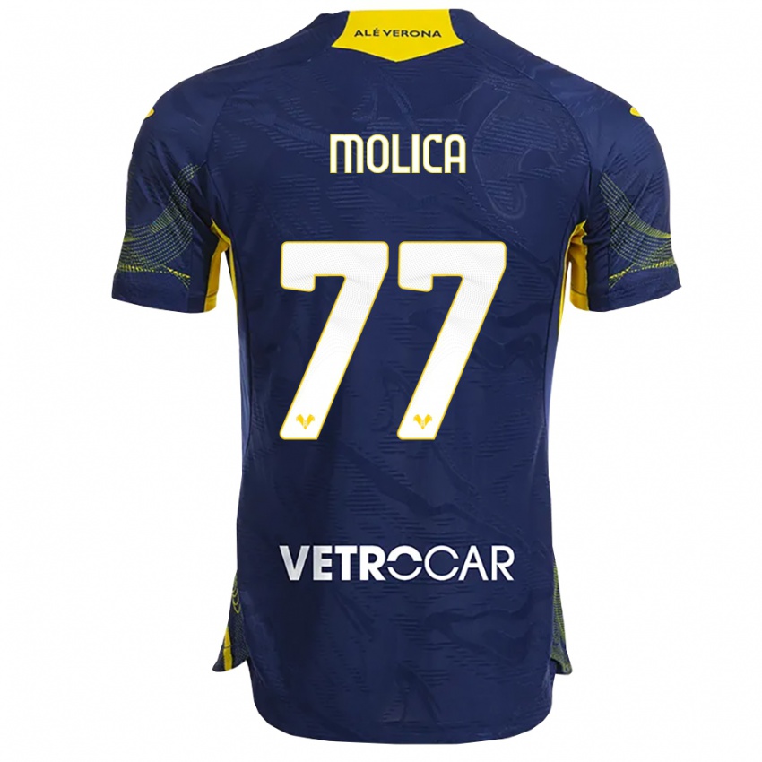 ילדים Francesco Molica #77 נייבי צהוב ג'רזי ביתית 2025/26 חולצה קצרה