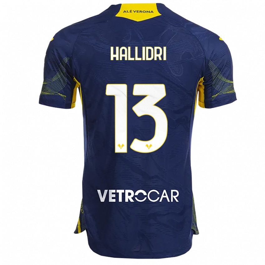 ילדים Fabian Hallidri #13 נייבי צהוב ג'רזי ביתית 2025/26 חולצה קצרה