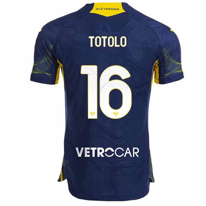 ילדים Maddalena Totolo #16 נייבי צהוב ג'רזי ביתית 2025/26 חולצה קצרה