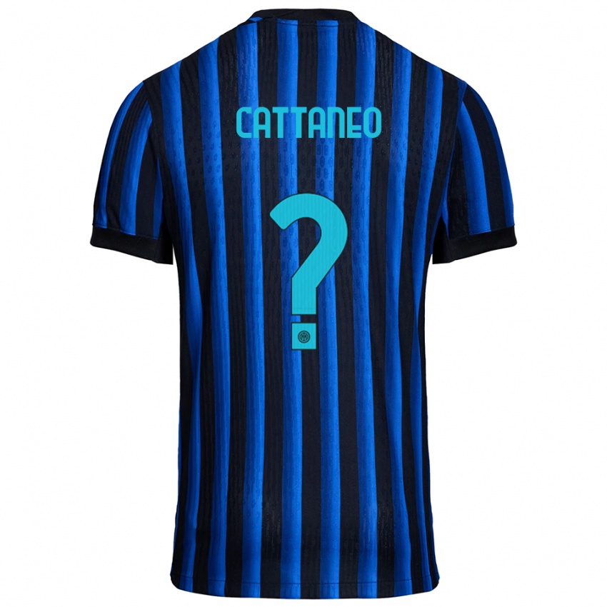 ילדים Filippo Cattaneo #0 שחור כחול ג'רזי ביתית 2025/26 חולצה קצרה
