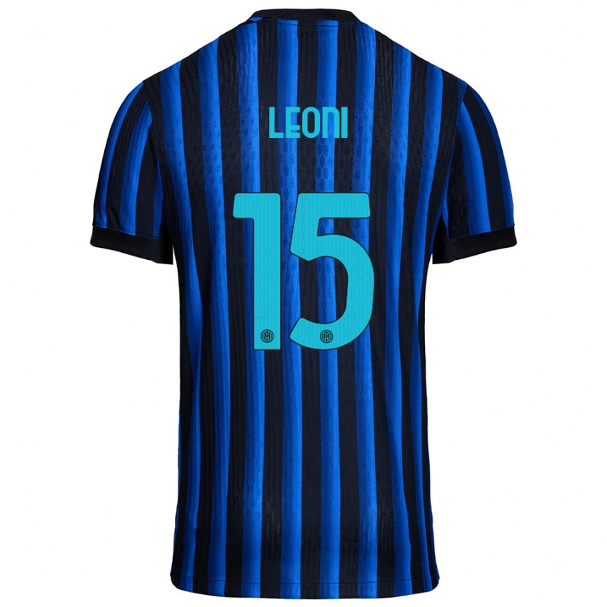ילדים Luca Leoni #15 שחור כחול ג'רזי ביתית 2025/26 חולצה קצרה
