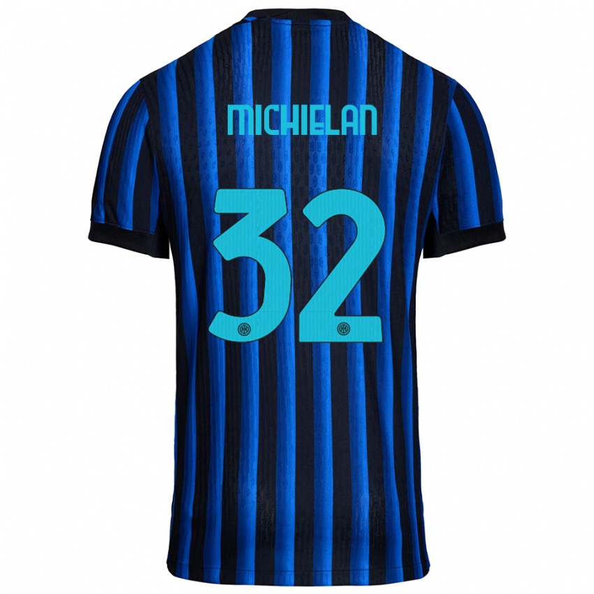 ילדים Mattia Michielan #32 שחור כחול ג'רזי ביתית 2025/26 חולצה קצרה