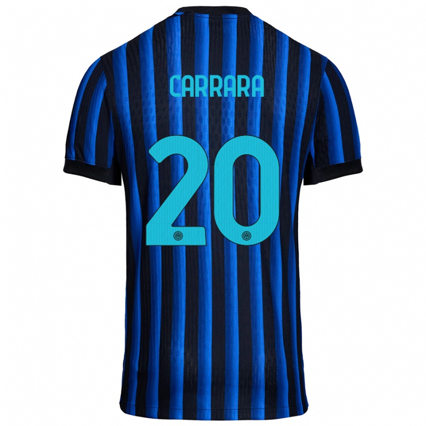 ילדים כריסטיאן קאררה #20 שחור כחול ג'רזי ביתית 2025/26 חולצה קצרה