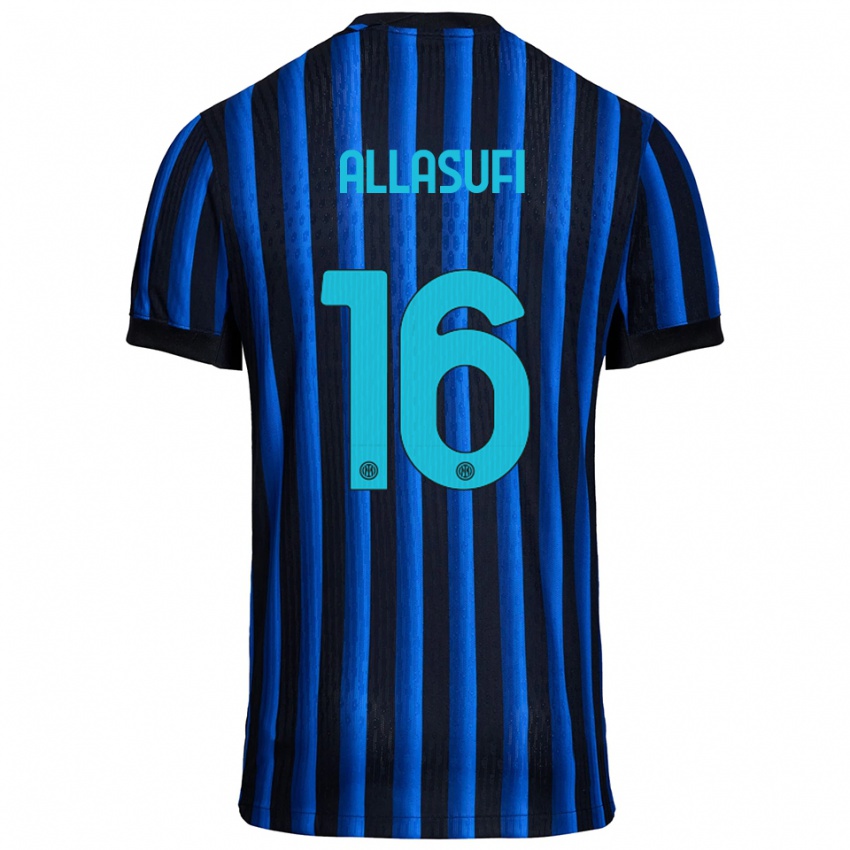 ילדים Mattias Allasufi #16 שחור כחול ג'רזי ביתית 2025/26 חולצה קצרה