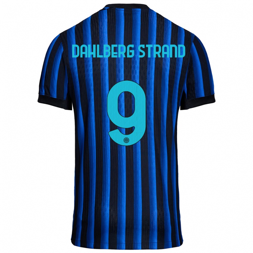 ילדים יונס דאלברג סטרנד #9 שחור כחול ג'רזי ביתית 2025/26 חולצה קצרה