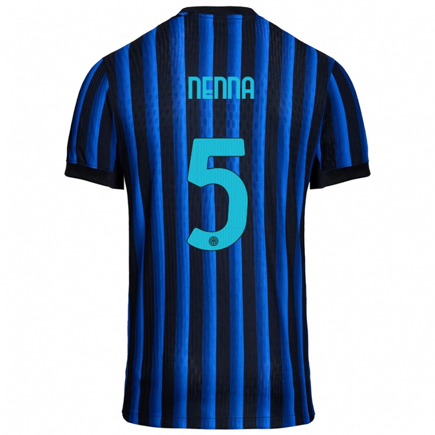 ילדים Alessandro Nenna #5 שחור כחול ג'רזי ביתית 2025/26 חולצה קצרה