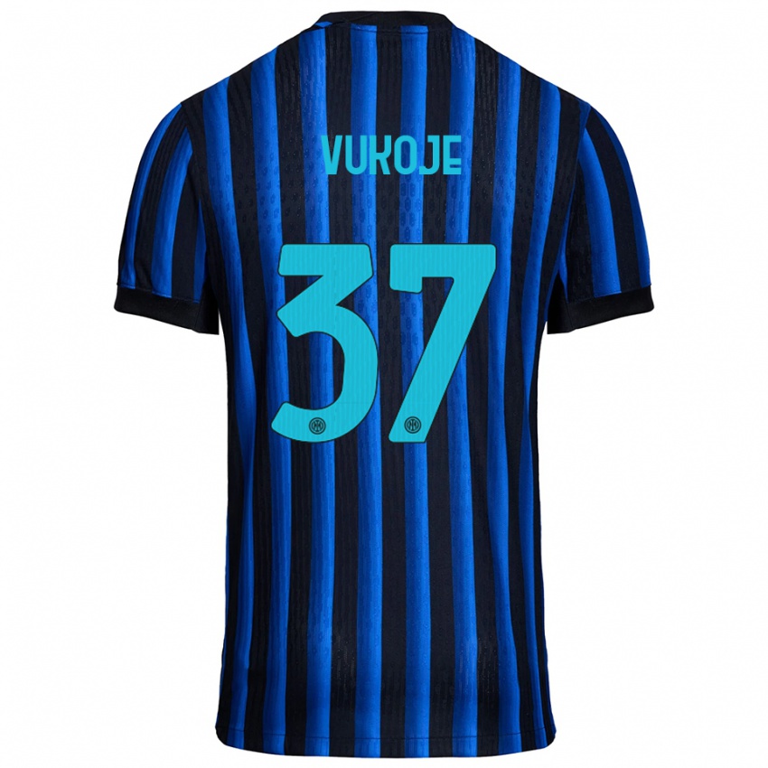 ילדים אנדריאה ווקויה #37 שחור כחול ג'רזי ביתית 2025/26 חולצה קצרה