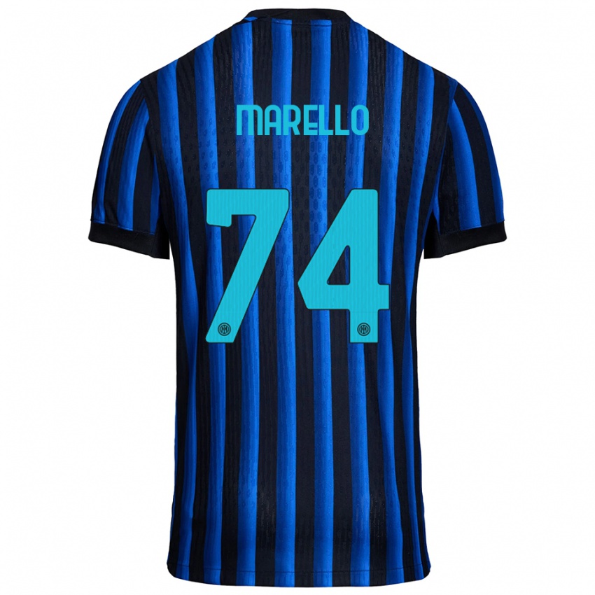 ילדים מתיה מרלו #74 שחור כחול ג'רזי ביתית 2025/26 חולצה קצרה