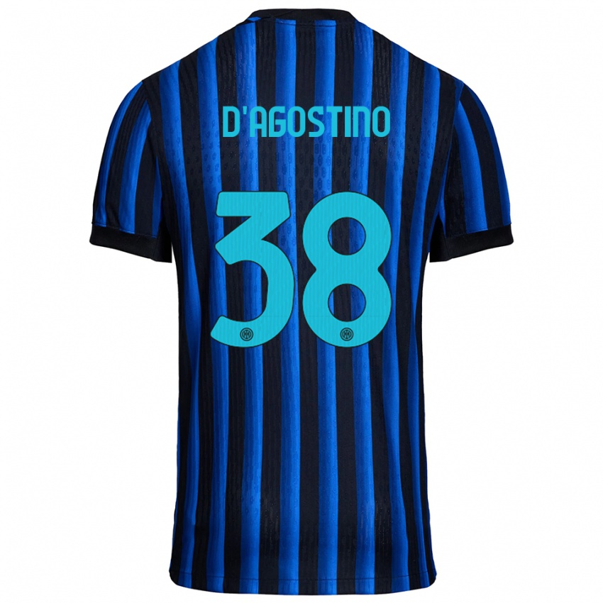 ילדים Giovanni D'agostino #38 שחור כחול ג'רזי ביתית 2025/26 חולצה קצרה