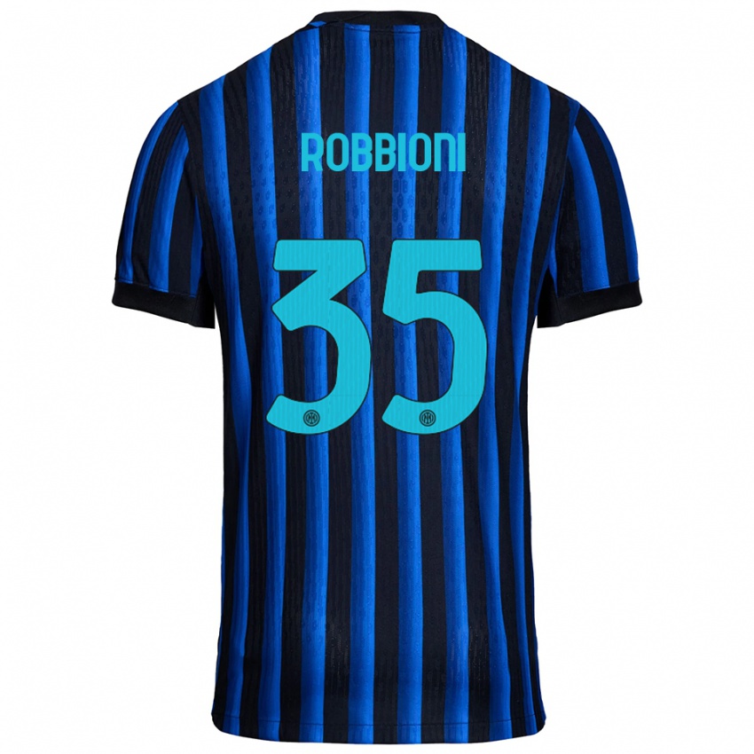 ילדים Matilde Robbioni #35 שחור כחול ג'רזי ביתית 2025/26 חולצה קצרה