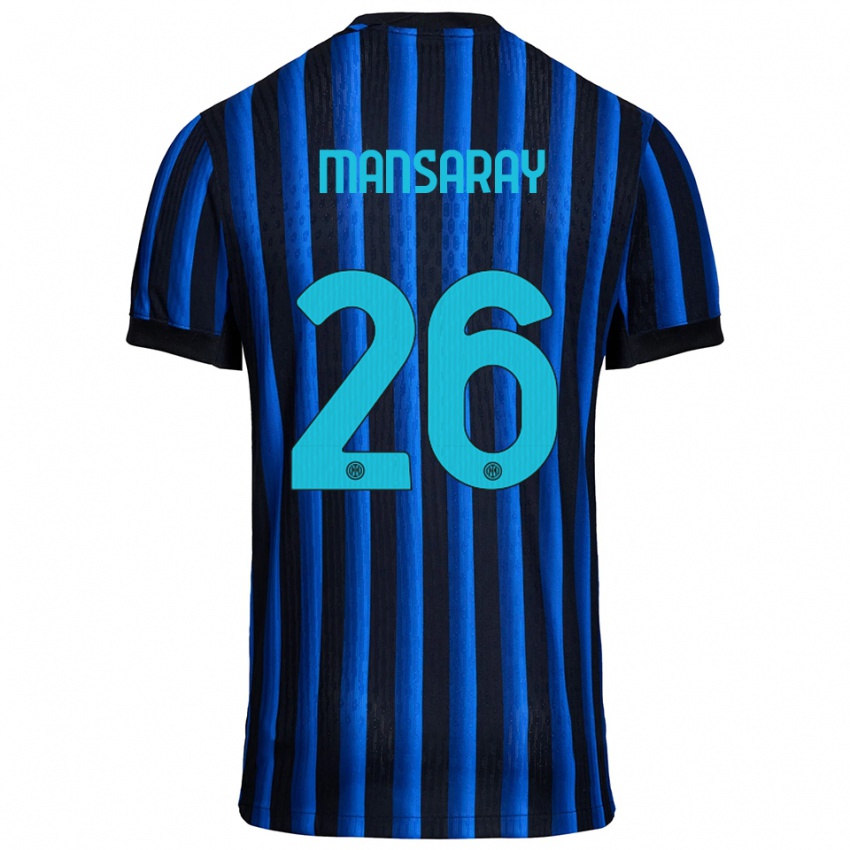 ילדים ג׳סמין מנסאראי #26 שחור כחול ג'רזי ביתית 2025/26 חולצה קצרה
