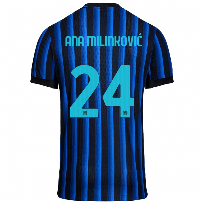 ילדים מריה מילינקוביץ׳ #24 שחור כחול ג'רזי ביתית 2025/26 חולצה קצרה