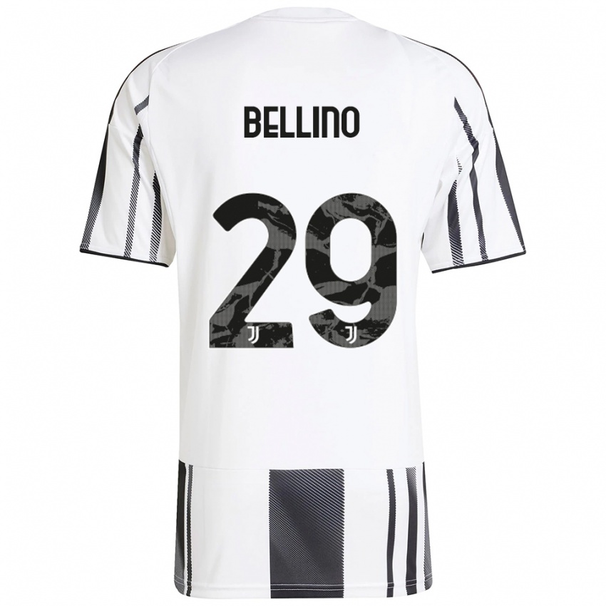 ילדים Filippo Bellino #29 לבן שחור ג'רזי ביתית 2025/26 חולצה קצרה