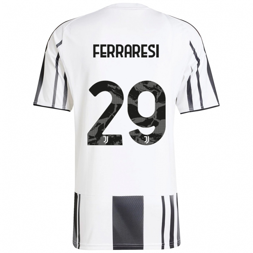 ילדים אלאונורה פררסי #29 לבן שחור ג'רזי ביתית 2025/26 חולצה קצרה