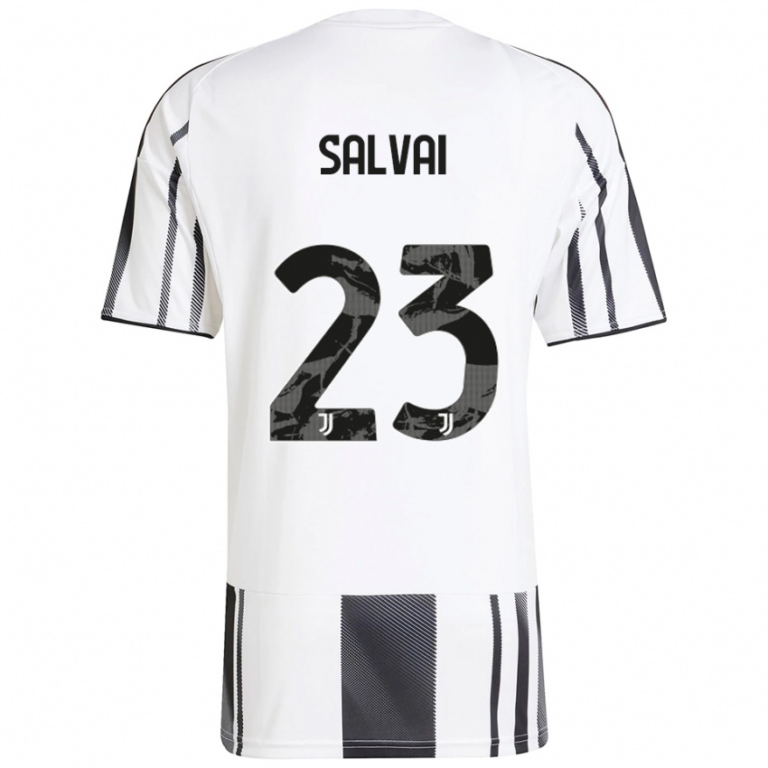 ילדים ססיליה סלוואי #23 לבן שחור ג'רזי ביתית 2025/26 חולצה קצרה