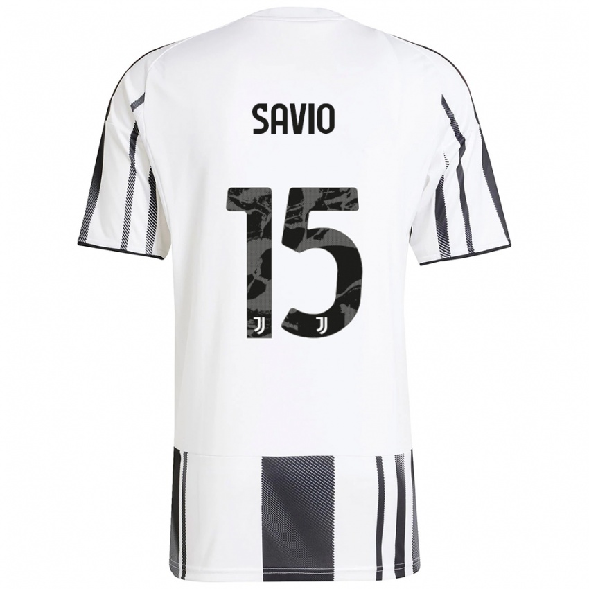 ילדים פדריקו סאביו #15 לבן שחור ג'רזי ביתית 2025/26 חולצה קצרה