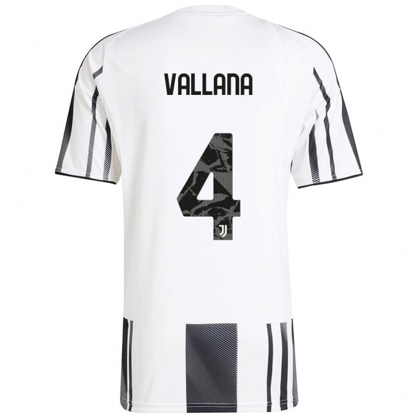 ילדים אדוארדו ואלאנה #4 לבן שחור ג'רזי ביתית 2025/26 חולצה קצרה