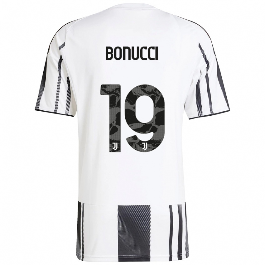ילדים לאונרדו בונוצ'י #19 לבן שחור ג'רזי ביתית 2025/26 חולצה קצרה