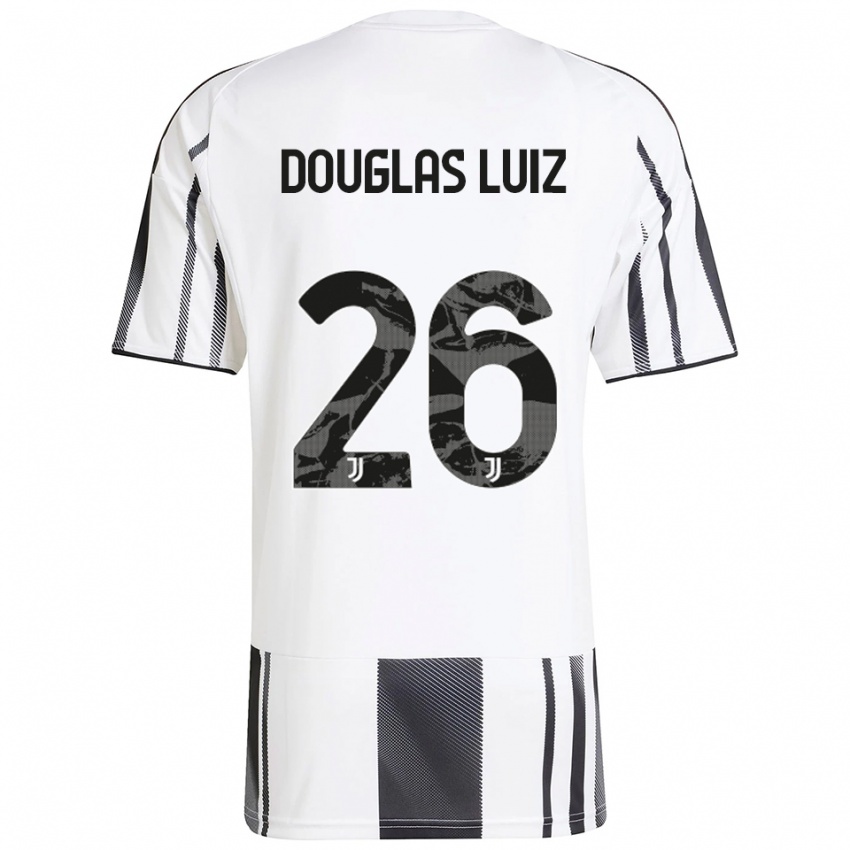 ילדים דוגלאס לואיז #26 לבן שחור ג'רזי ביתית 2025/26 חולצה קצרה