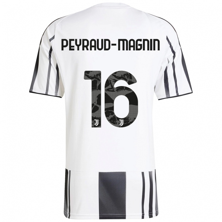 ילדים פאולין פיירו מאנין #16 לבן שחור ג'רזי ביתית 2025/26 חולצה קצרה